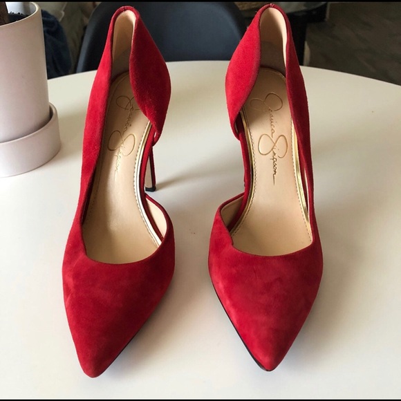 Jessica Simpson red suede heel - Picture 1 of 3